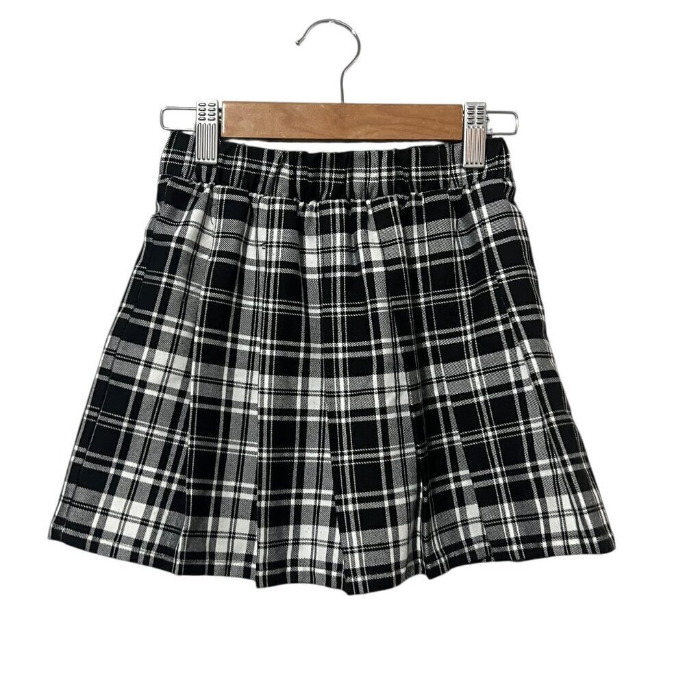 Girls Plaid Pleated Skirt Size 6/6x Academia Preppy Art Class Elastic Waist